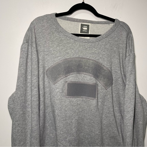 G-Star RAW Men’s Grey Graphic crewneck fleece loungewear Sweatshirt in size XXL - Picture 2 of 8